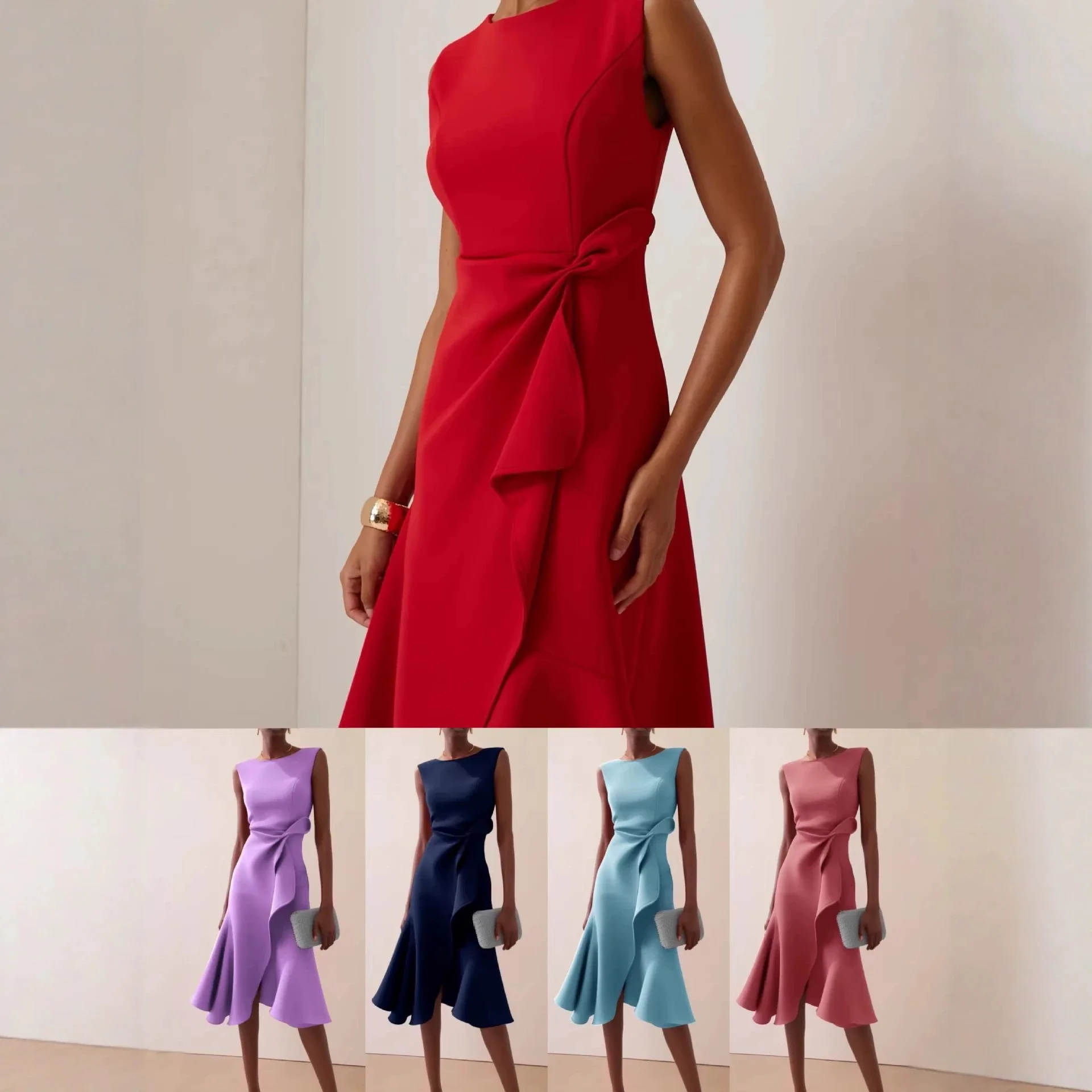 Sleeveless Red Elegant Evening Dress Dresses Spring Summer Matching Set Jumpsuit