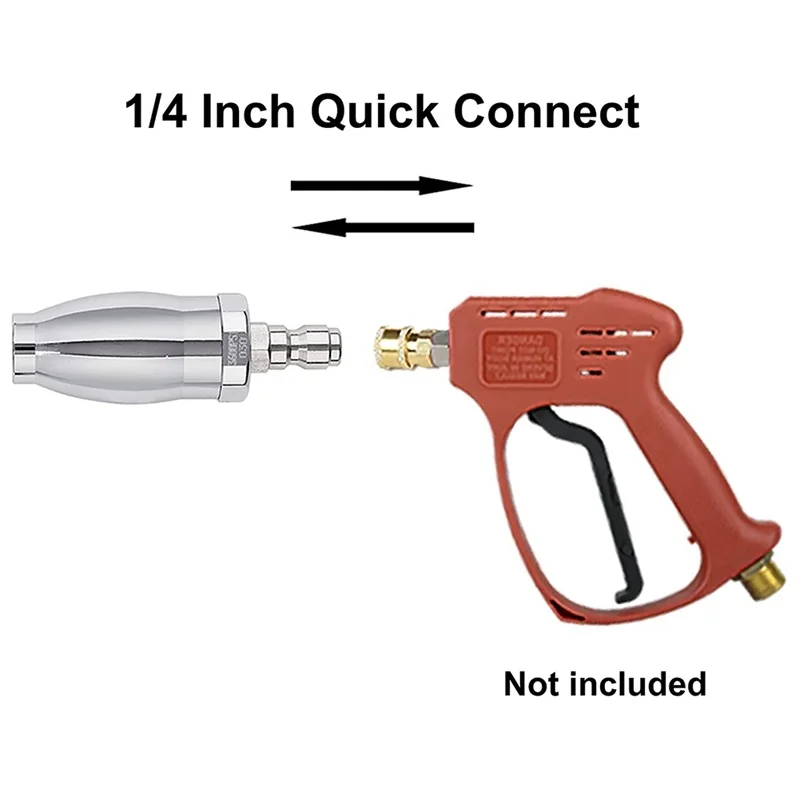 High Quality Pressure Washer Turbo Nozzle Hot and Cold Water Rotating Nozzle 1/4 Inch Quick Connect, Orifice 3.0, 3600 PSI