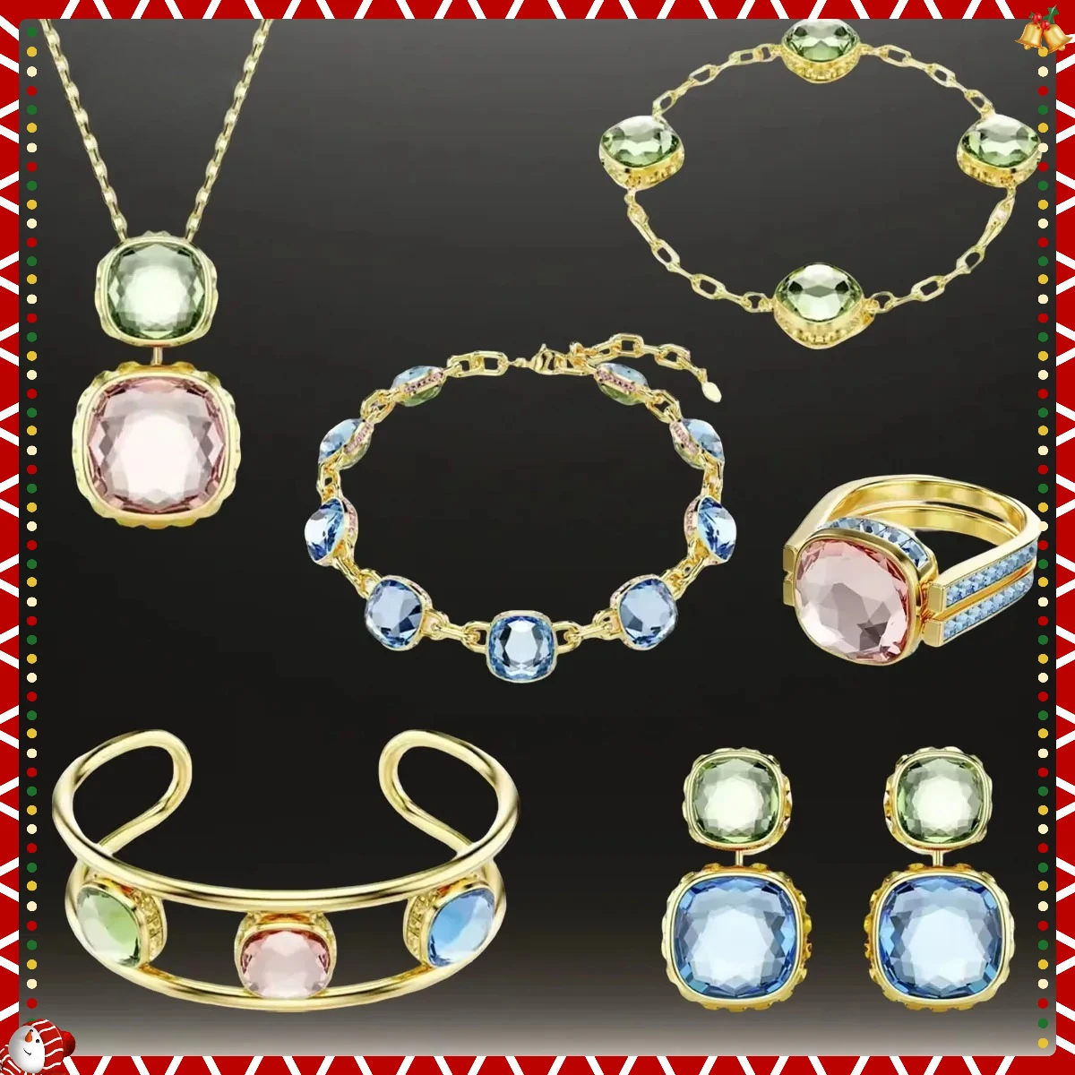 

2025 New Hot Selling High End Design Necklace Pendant Earrings Bracelet Jewelry Set Dopamine Color Fashionable and Simple