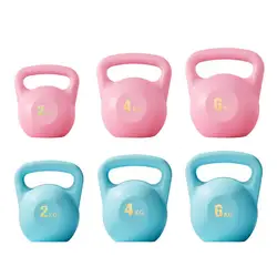 Women Lifting Kettle 2-6kg Dumbbell Carrying Kettlebells Deep Squat Strength Training Fitness Home Exercise Soft Kettlebells