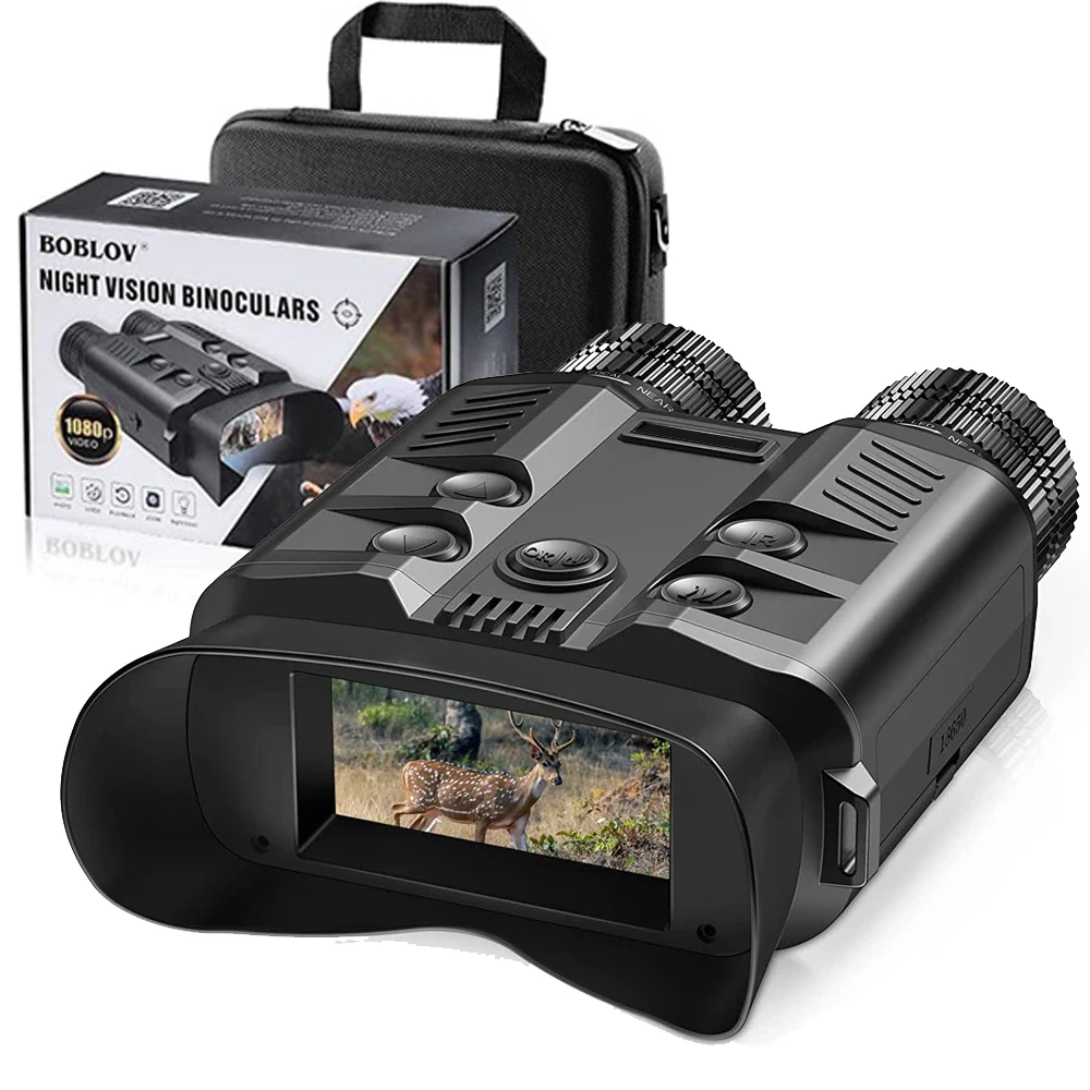 1080P HD Binocular Telescope 5X Optical 8X Digital Zoom 500M Infrared Night Vision Camera For Hunting Camping with 32GB Card