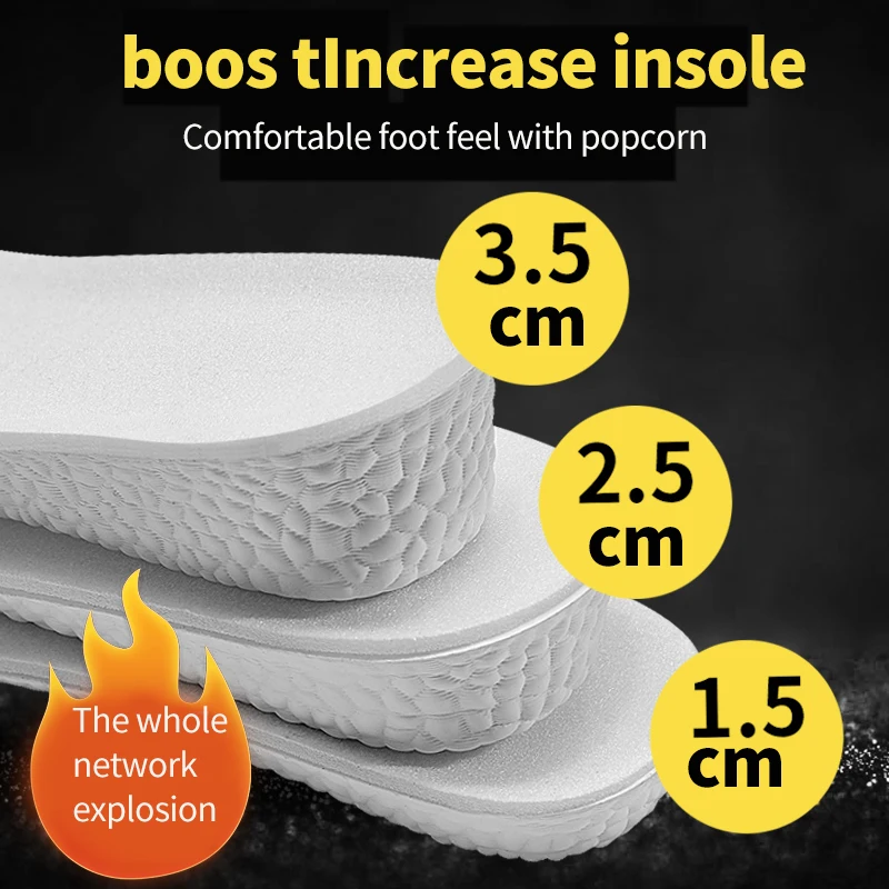 Invisible Height Increase Insoles Green Memory Foam Shoes Sole Pad Breathable Comfortable for Men Women Feet Care Insole