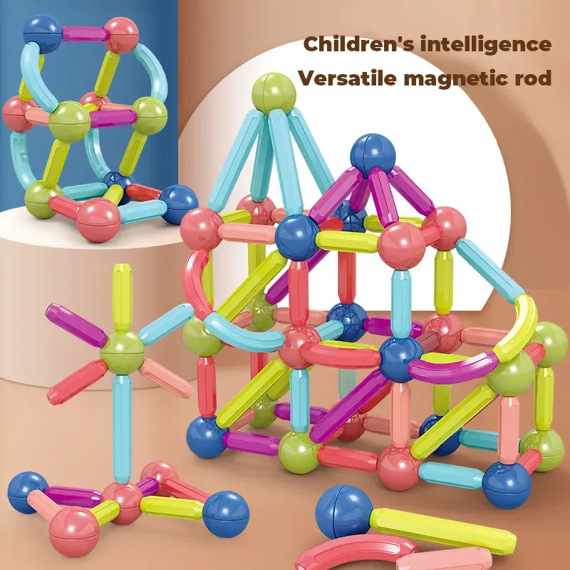 Varietà di bastoncini magnetici educativi per bambini per costruire giocattoli 3D grandi particelle blocchi magnetici per bambini