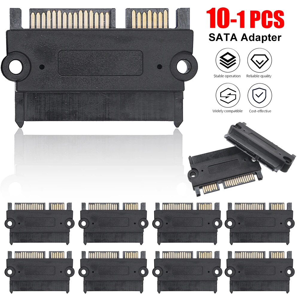 1-10 Uds adaptador SATA SATA macho a hembra adaptador de datos de energía 22Pin 7 + 15 convertidor de datos de energía macho a hembra adaptador SATA a SATA