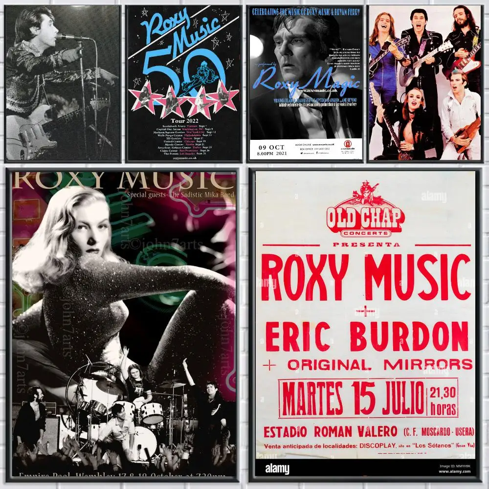 band R-Roxy Music-C Poster Peel and Stick Wall Art for Cafe Office Bar and Home Decoration