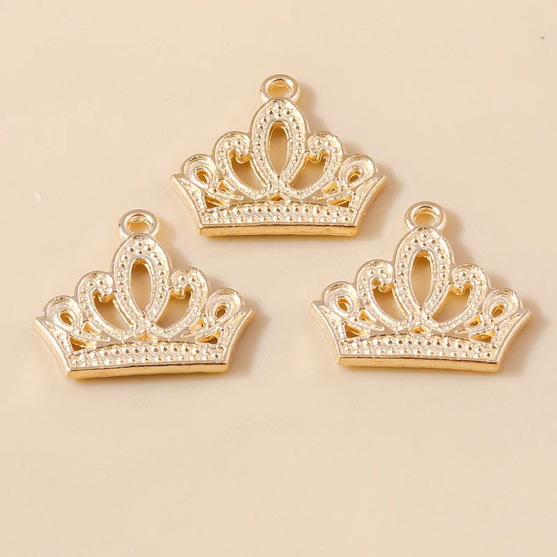 Leslie 20 teile/los 16*18mm Trendy Gold Farbe Crown Charms Fit Armband Halskette Anhänger Legierung Charms DIY Schmuck zubehör – Detail 5