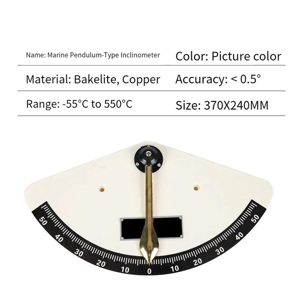 High Accuracy Measurement Pendulum Type Marine Clinometer For Boat Yacht RV Ship Tilting Ship Angle Inclinometer