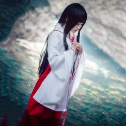 Anime Inuyasha Kikyo Kimono Cosplay Uniform Dress Up Women Halloween Costumes Wig Full Set Inuyasha Kikyo Costume
