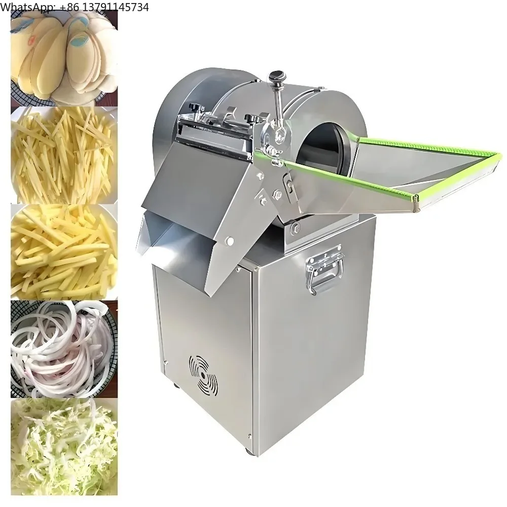 Automatic Vegetable Fruit Shredder,Fry Strip Cutting Machine Electric Cube Dicing Slicing Machine Cuts Carrot/Onion/Potato