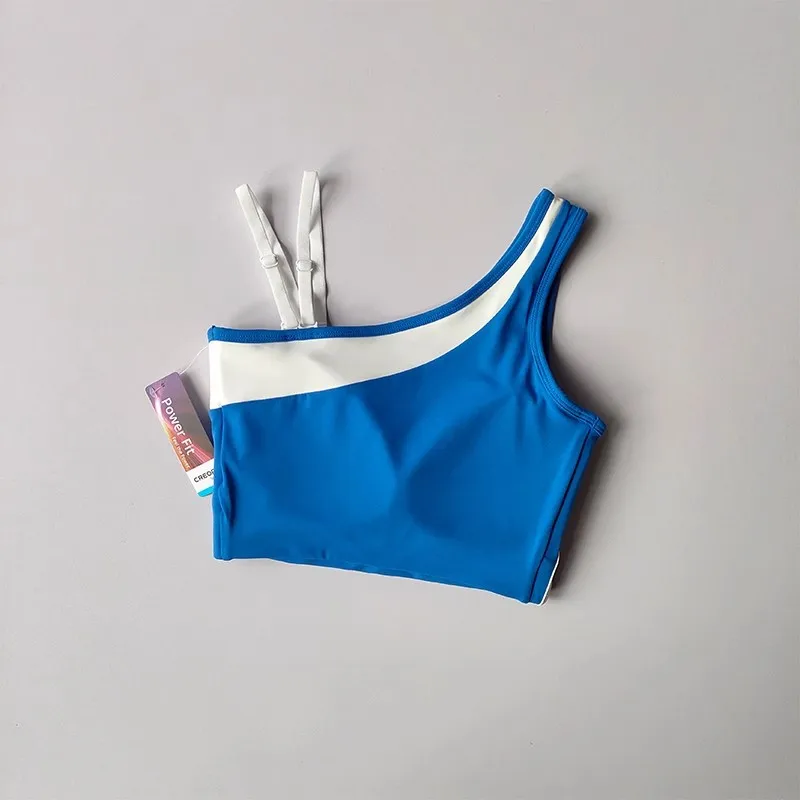 One-shoulder Strap Sports Underwear Naked Beauty Back Yoga Sports Bras Gather Vest Fitness Running Bra Summer Clothing