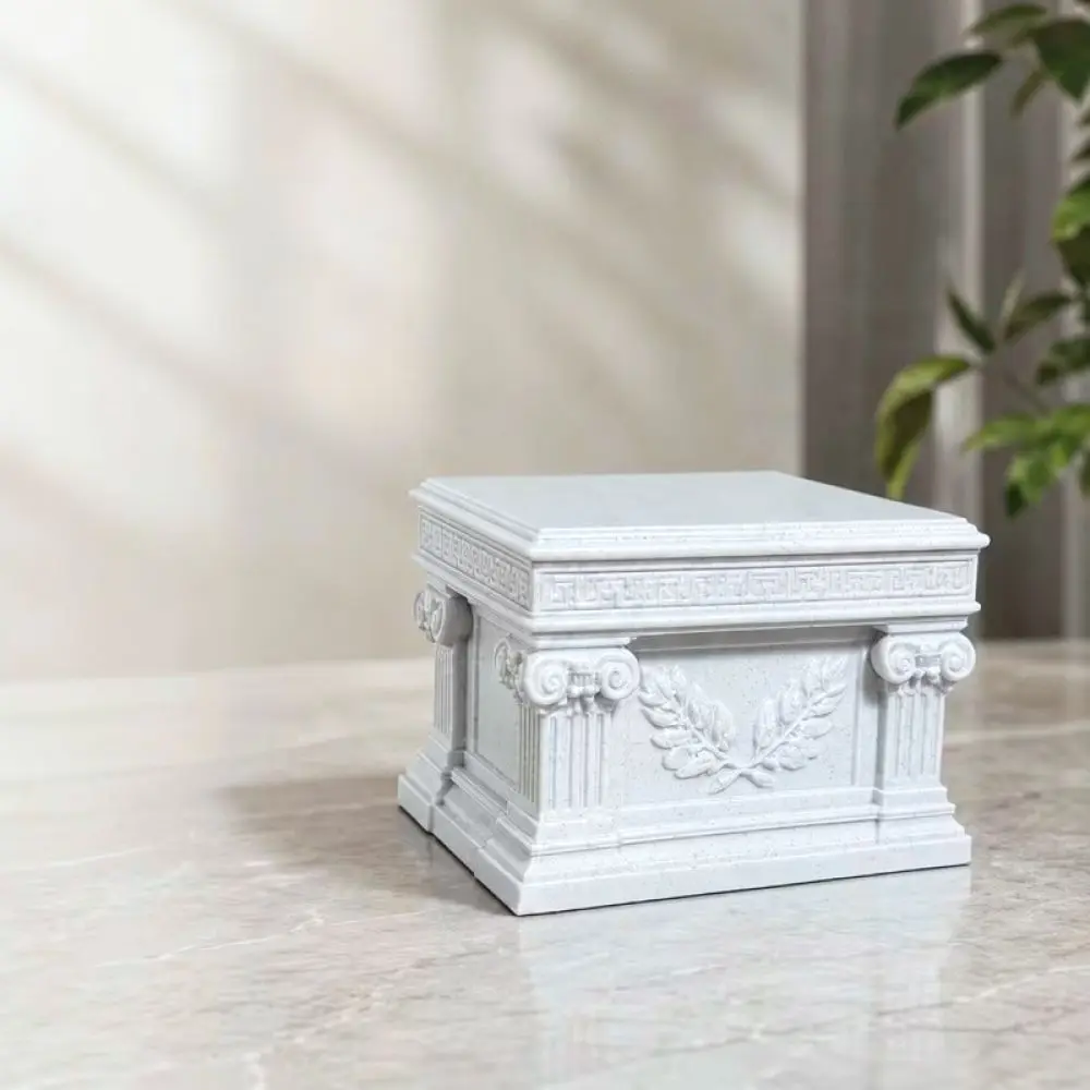Elegant Marble Effect Display Base Decorative Stand For Tabletop Figurine Collection Model Storage Organizer Rack