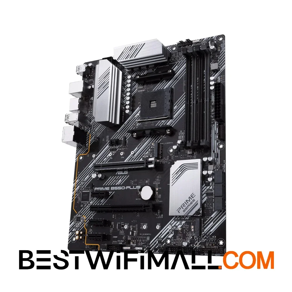ASUS PRIME B550-PLUS Motherboard AMD B550 Ryzen AM4 ATX with Dual M.2, PCIe 4.0, 1 Gb Ethernet DisplayPort HDMI SATA 6 Gbps