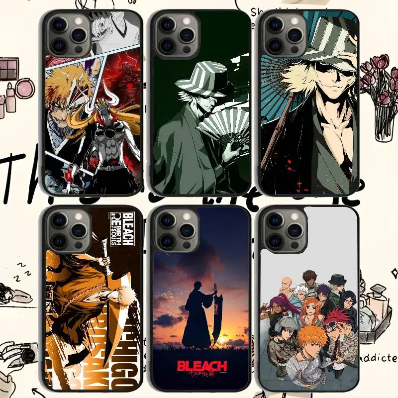 

Anime B-Bleach Phone Case 11-16 Series TPU Stylish Frosted Mirror Phone Cases, Non-Slip And Drop-Resistant