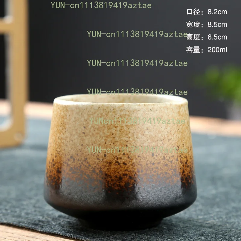 Retro Coarse‑Pottery Ceramic Single Cup, Matte Vintage Ceramic Mug for Home Coffee Tea Stove‑Side Daily Drinking
