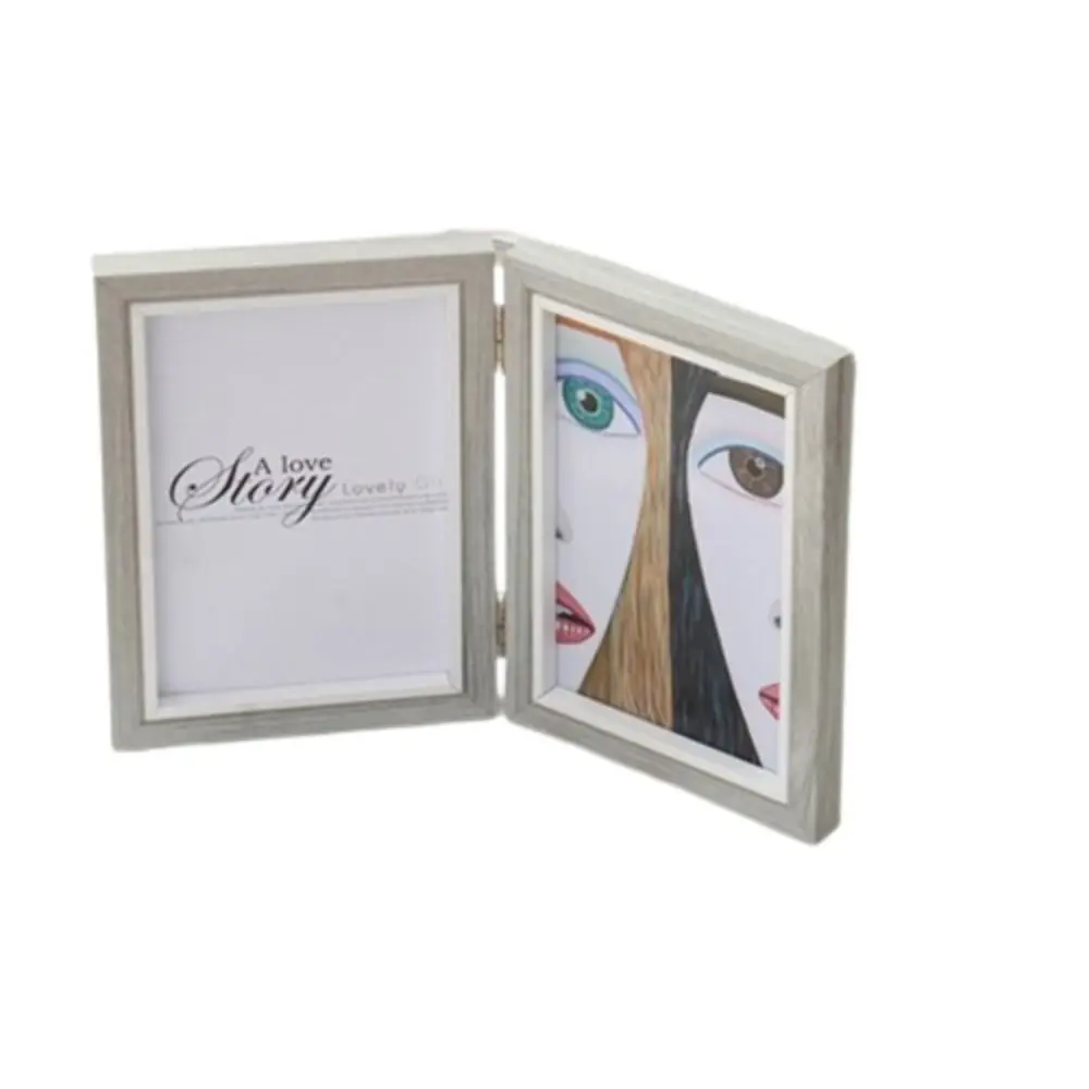 

Creative Foldable Hinge Photo Frame Double/Triple Wooden Portrait Picture Frame Rectangular 6/7/8 Inches