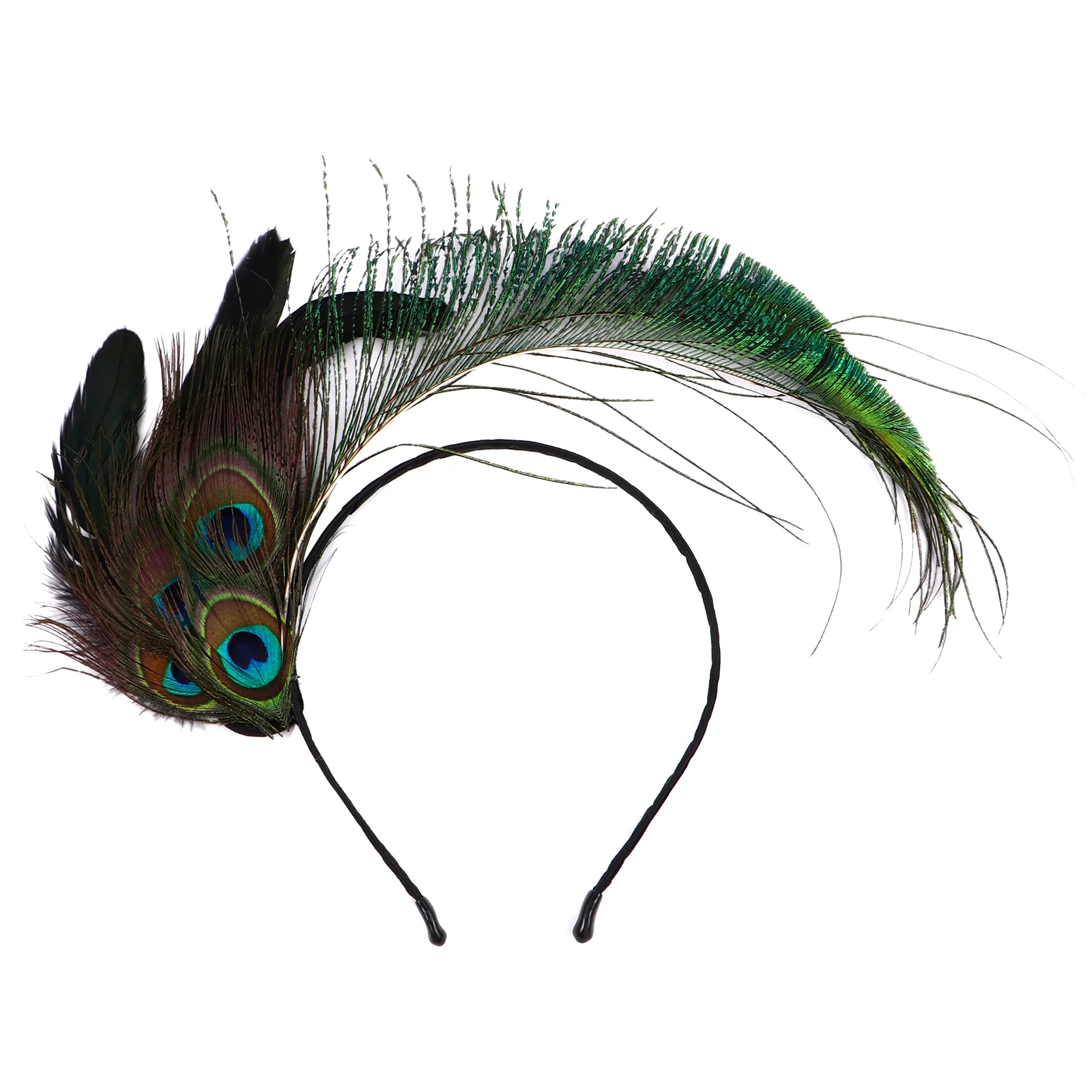 

Peacock Feather Headband Headdress Cosplay Baffle Party Headwear Indian Miss Sequin