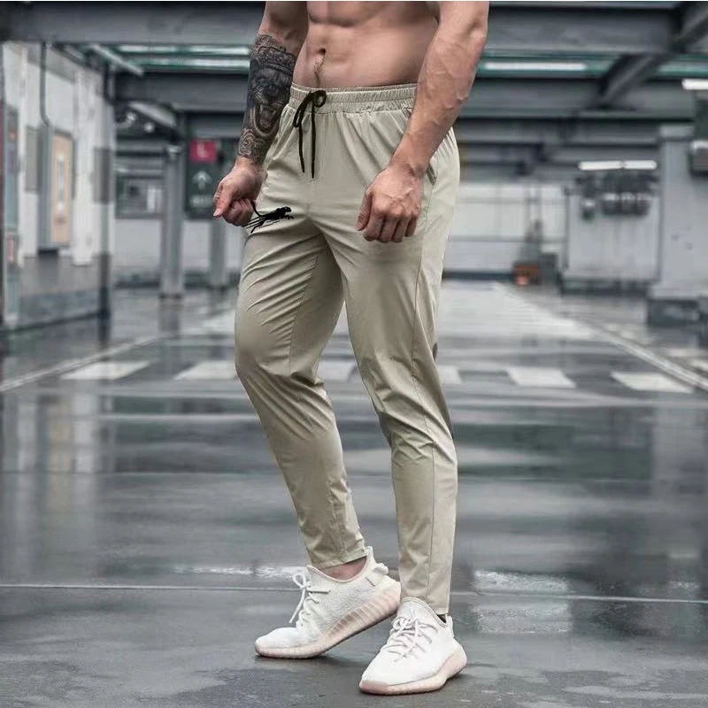 Men\'s Running Pants Sports Stretch Jogging Fitness Training Tight Fitting Pants Quick Drying Thin Sportswear Training Sports