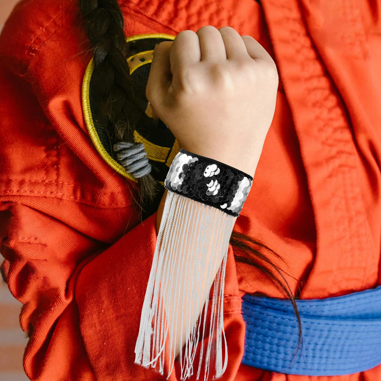 

Wrist Party Wristband Festivals Wristbands with Tassel Silver Sequins Funny Toys