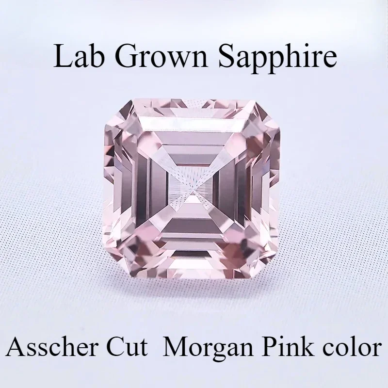 

Lab Grown Sapphire Asscher Cut Morgan Pink VVS1 Charms Gemstone DIY Advanced Jewelry Making Materials Selectable AGLCertificate