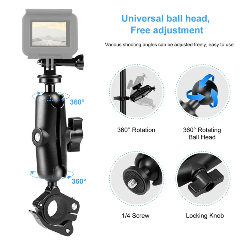 For Gopro Sports Camera Motorcycle/Bike Handlebar Mount Multifunctional And Convenient Riding Replacement Accessories PU908B-Hot