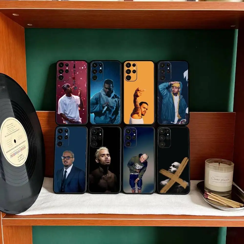 

Rapper C-Chris Brown Phone Case For Samsung S25,24,23,22,30,21,10,9,Ultra,Plus,Lite Soft Black Case