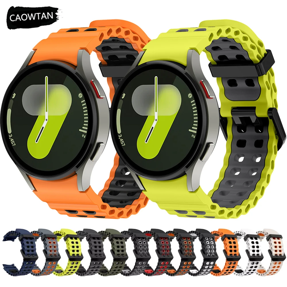 Cinturino in silicone No Gaps per Samsung Galaxy Watch 7 FE 6 5 4 40mm 44mm 4/6 Classic 42mm 46mm 43mm 47mm 5Pro 45mm Bracciale sportivo