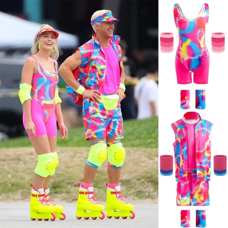 

Kids Movie Barbi Cosplay Barbe Ryan Gosling Sports Wear Skatewear Tank Top Ken Costume Woman Couple Daily Wear Uniform Halloween