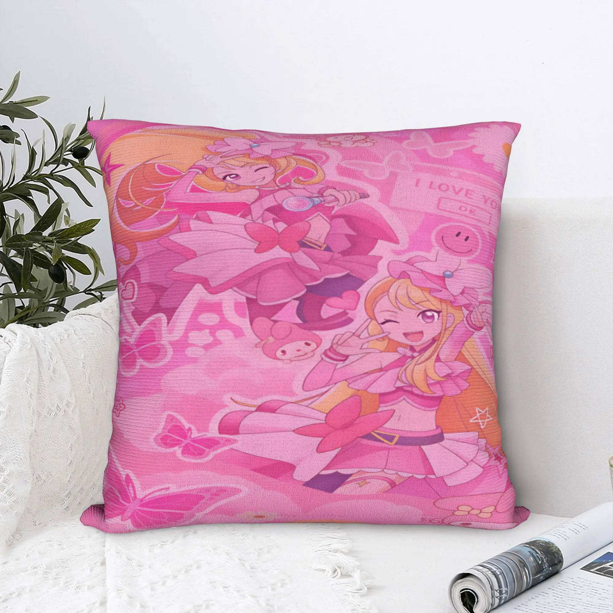 Pretty Cure  Pillow Cover  Graphic Cushion Cover Vintage Pillow Case For Sofa Home Decor