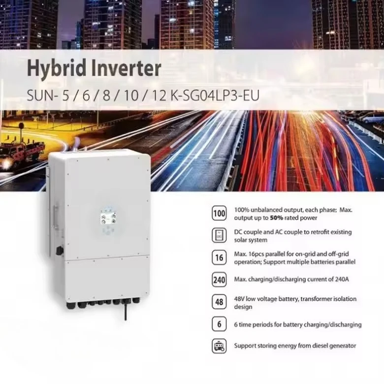 SUN-12K-SG04LP3-EU Hybrid Solar Inverter 5KW to 12KW AC MPPT Controller for Home Use in Three Phase