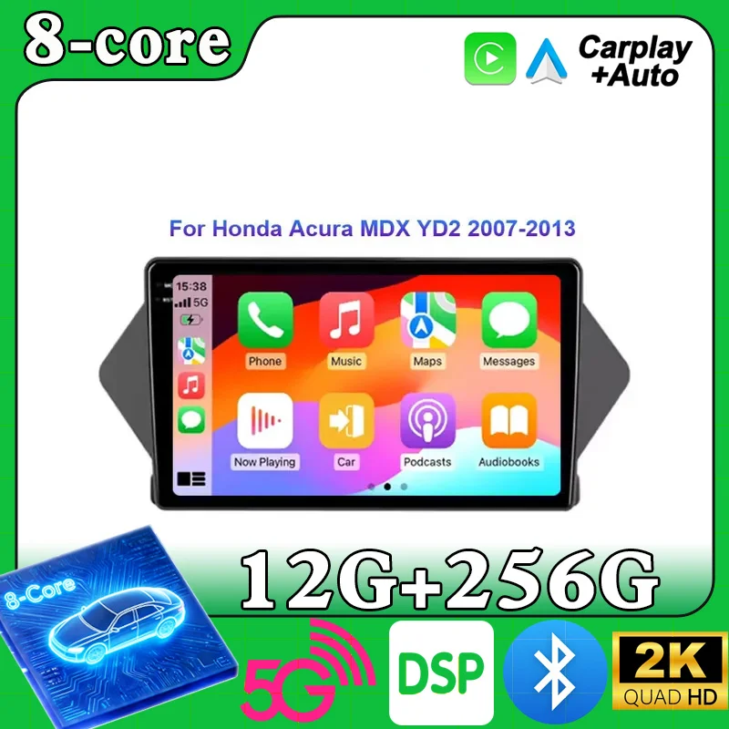 KM-NAVI Global Store Android 15 For Honda Acura MDX YD2 2 2007 2008 - 2013 Car Radio Navigation Player Multimedia Carplay Auto