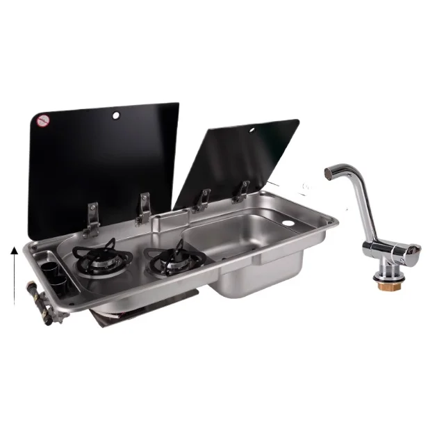 

RV sink faucet trailer modified trailer stainless steel wash basin integrated sink