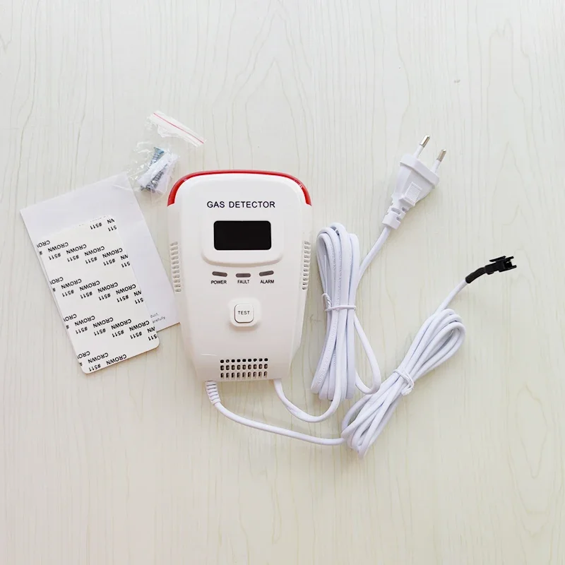 Household Gas Leak Alarm Natural Gas LPG Combustible Gas Sensor with Solenoid Valve Auto Shut Off Voice Prompt Leakage Detector