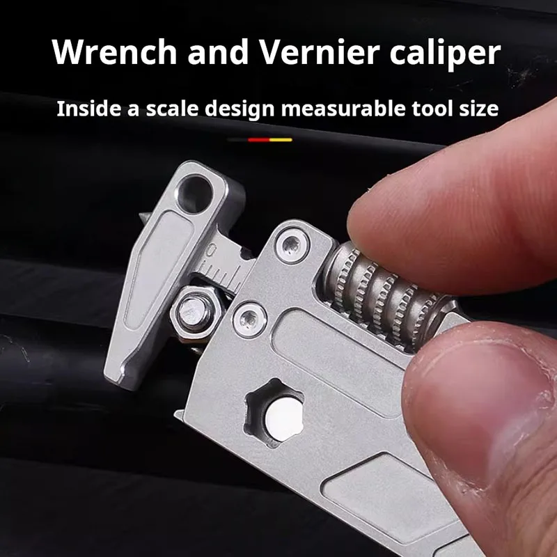 

Adjustable spanner wrench Titanium alloy key pendant outdoor Multifunctional Tool Kit EDC Emergency tools