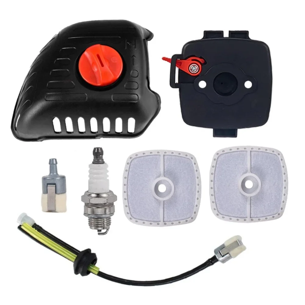for Air Filter Cover Tune Up Kit for Echo SRM210 SRM225 Grass Trimmer Head 400 Includes 7PCS ABS Components Red Knob