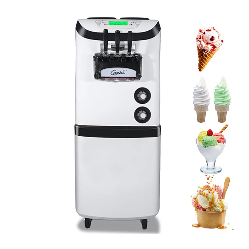 Commercial Soft Ice Cream Machine 3 Flavors Ice Cream Maker Dessert Shop Yogurt Ice Cream Making Machine 3300W