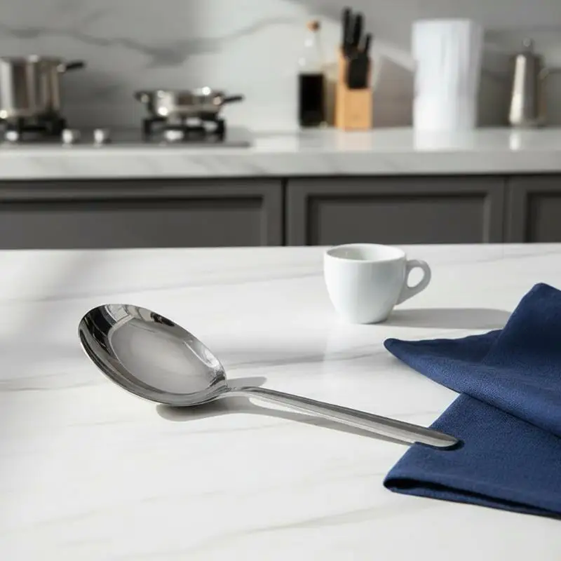 Stainless Steel Ladles 1/2Pcs Set Soup Serving Spoon with Drain Hole Heat Resistant Handle for Kitchen Cooking and Rice Serving