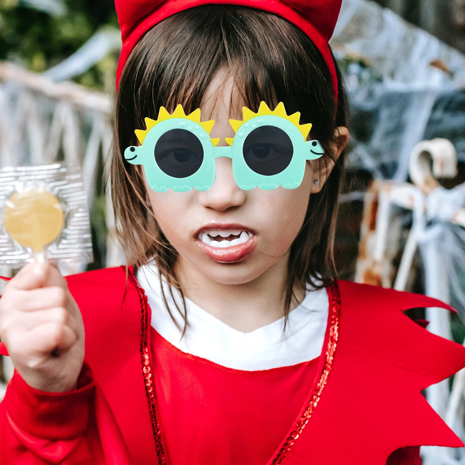 4 stuks grappige bril kleine dinosaurus ontwerp stijlvolle feestbrillen voor kinderen festival foto rekwisieten cosplay carnaval maskerade