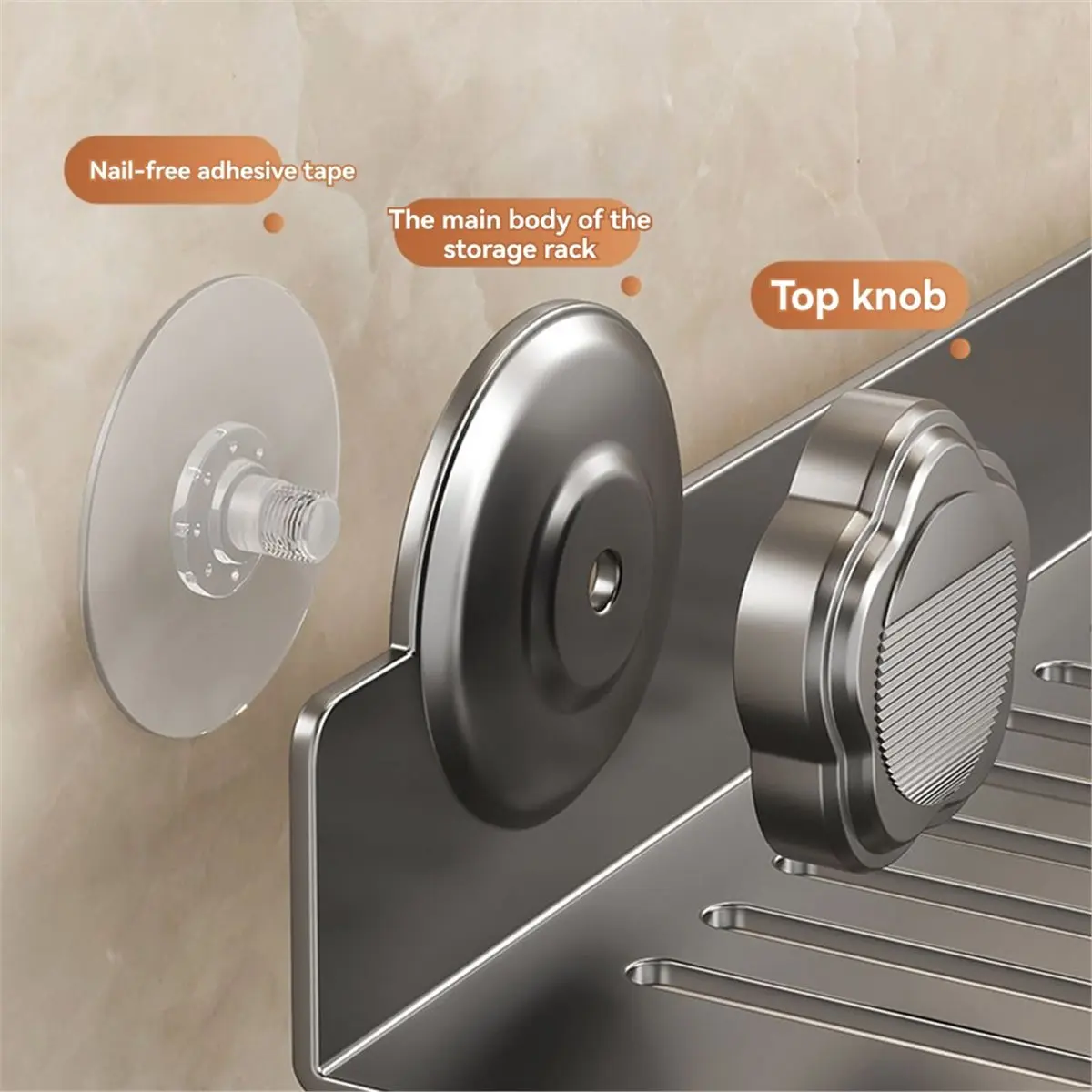 A08I Suction Cup Mirror Front Bathroom Shelf Faucet Washbasin Washbasin Wall-Mounted Non-Punch Bathroom Shelf