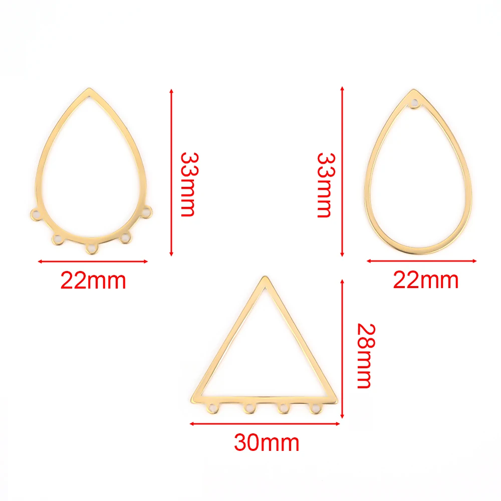 10pcs Stainless Steel Earrings Charms Connectors for DIY Jewelry Making Accessories Ear Hooks Findings Crafts Wires Accessories