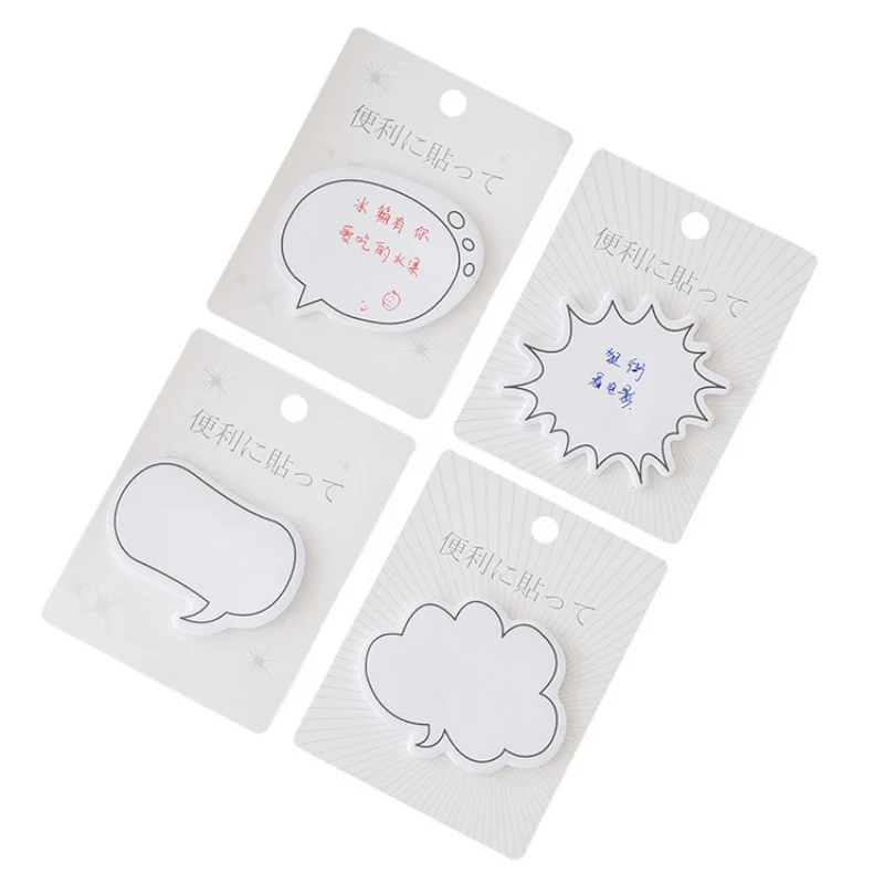 1set Fresh Simple Dialog Box Memo Pads Sticky Notes School Office Supply Student Stationery Message Sticker Label