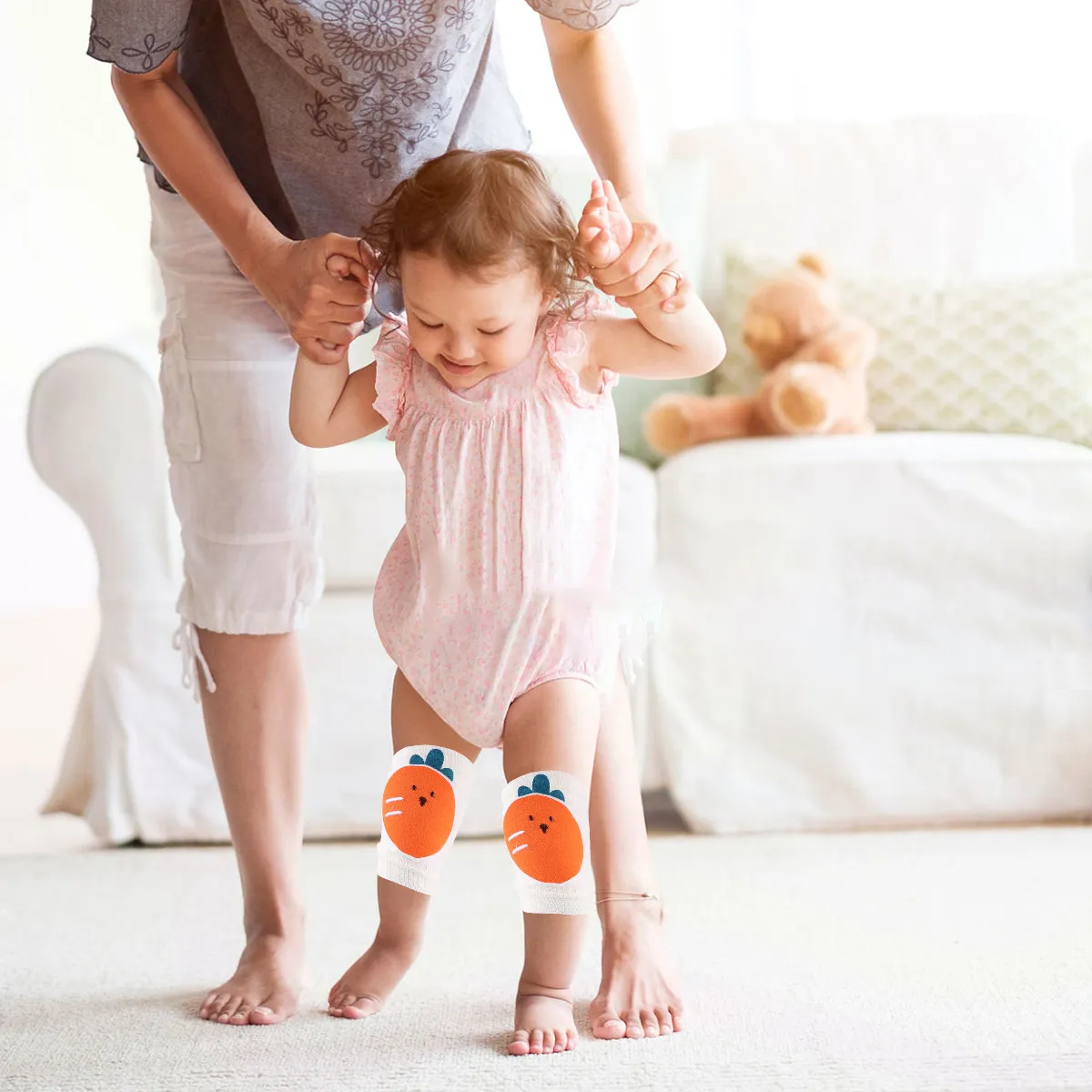 Baby Knee Pads for Crawling and Walking Protection Breathable Elastic Soft Comfortable Cartoon Design Unisex Fit for Toddlers