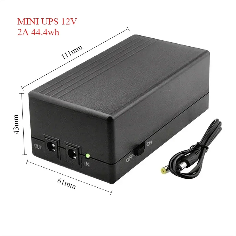 MINI UPS 12V 2A 44.4wh Gruppo di continuità e alimentatore di backup sono utilizzati per router e macchine di presenza, CCTV