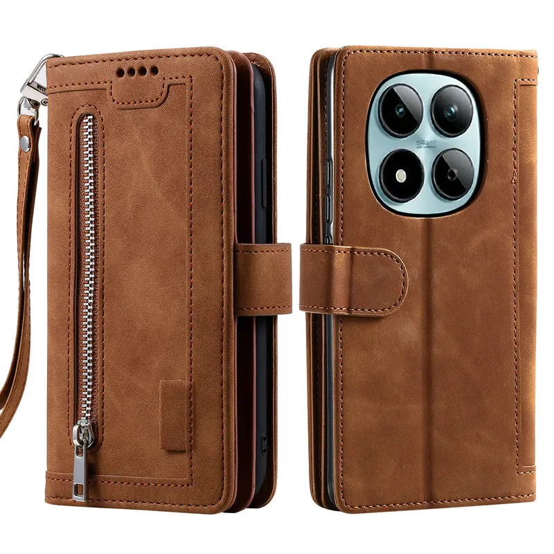 Flip Case For Xiaomi Poco X8 Pro Max 5G 9-Card Zipper Leather Wallet Funda For Poco X8 M8 X7 X6 F6 X5 F5 M4 X3 Pro M5s F3 Cover