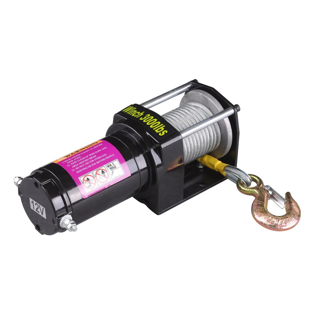 12v/24V Electric Winch 2000 Pound Heavy-duty Wire Rope Winch Factory Manufacturing DC Building Electric Crane