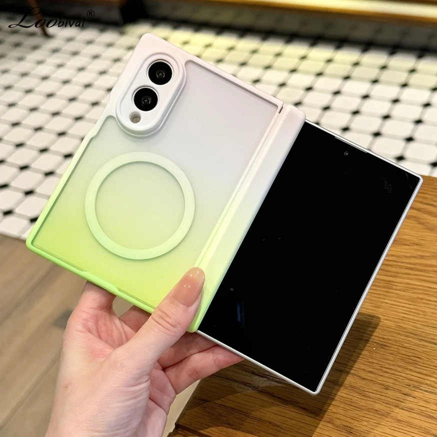 Funda translúcida degradada esmerilada para Magsafe para Samsung Galaxy Z Fold 8 Ultra 7 8, cubierta trasera magnética a prueba de golpes 3