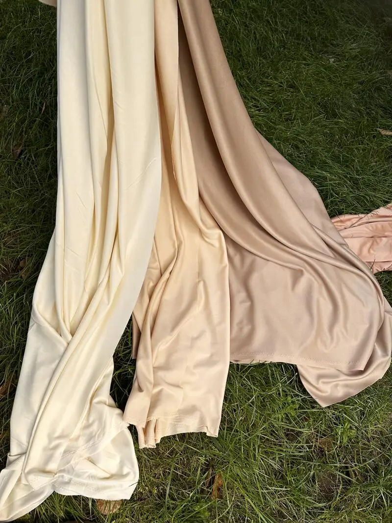 New champagne white milk silk elastic drape fabric DIY wedding decoration background party decoration curtain fabric