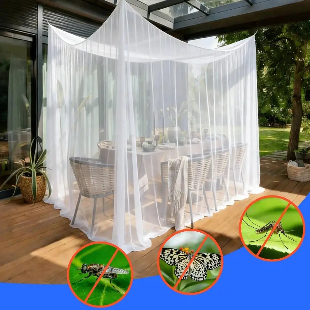 Large Outdoor Mosquito Net Breathable Fine Mesh Bug Insect Proof Tent Portable Camping Patio Family Anti Mosquito Shelter Net