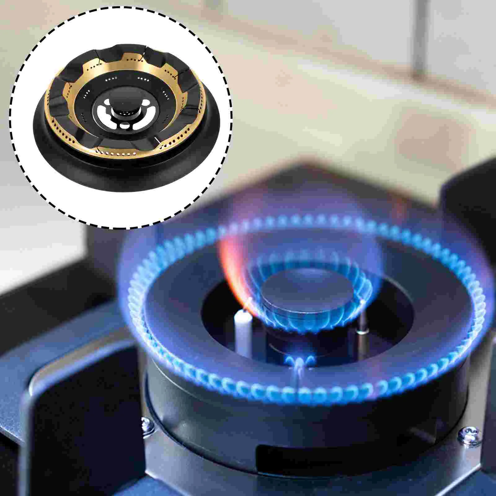 Brûleur de cuisinière à gaz, grille métallique, capot à économie d'énergie, couvercle de feu, réducteur d'anneau en acier, Wok