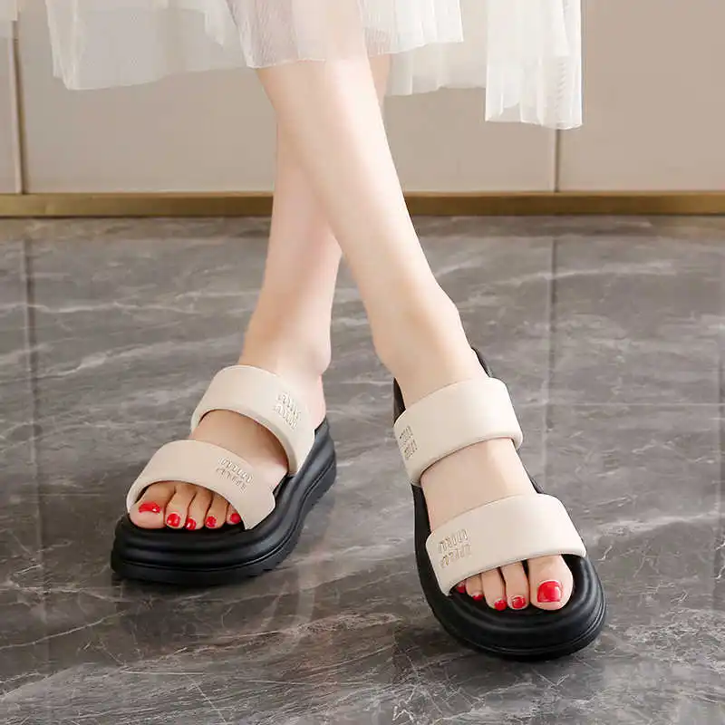 

Прозрачные нескользящие женские сандалии без каблука для дома и улицы, спортивные кроссовки-тапочки