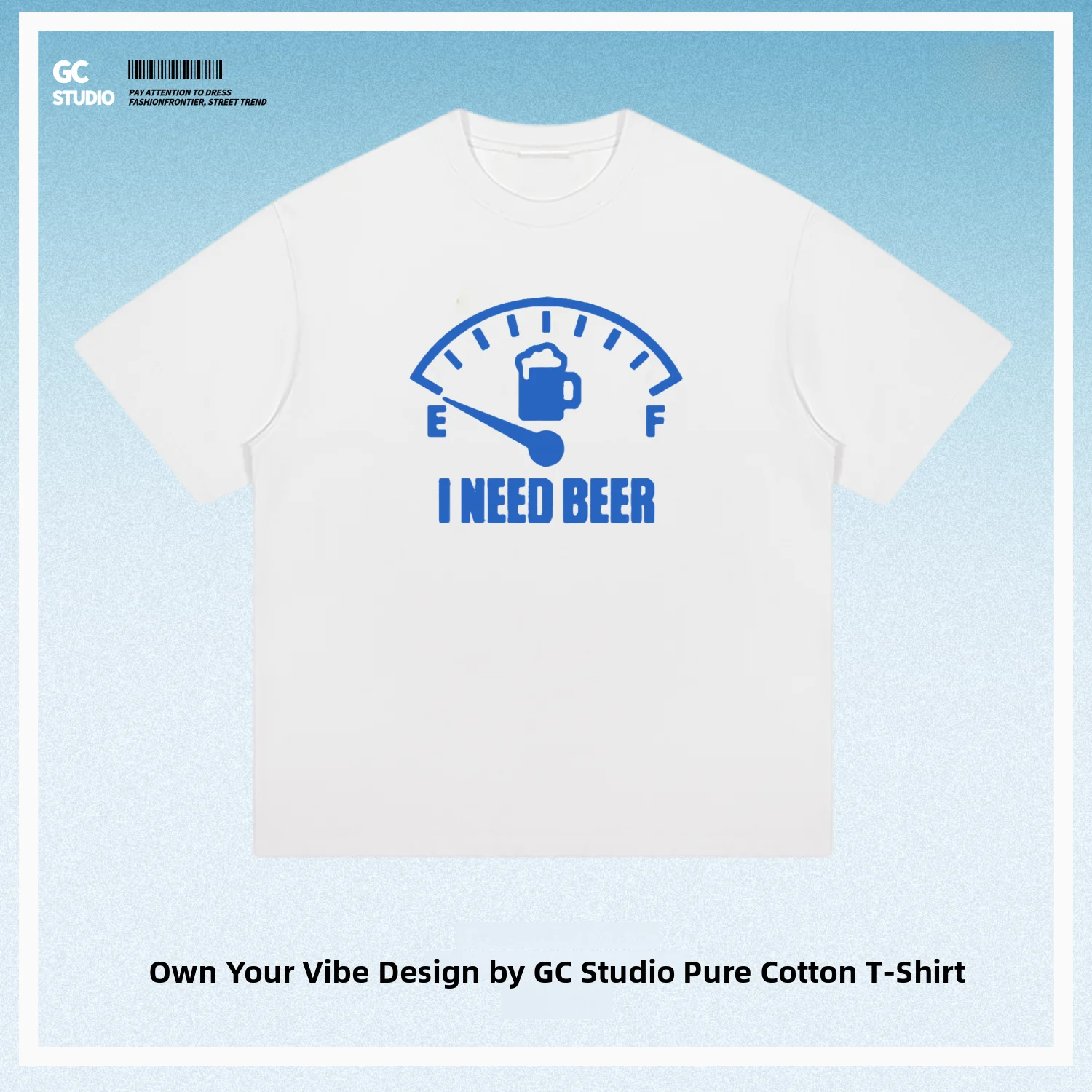 I Need Beer Heavyweight Cotton Summer New Style Short Sleeve Unisex T-shirt Breathable Comfortable Casual round Neck Print